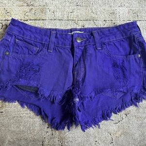 Wild fox cut off purple jean shorts size 28